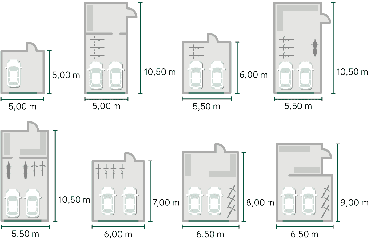 Großgaragen-Maße Beispiele