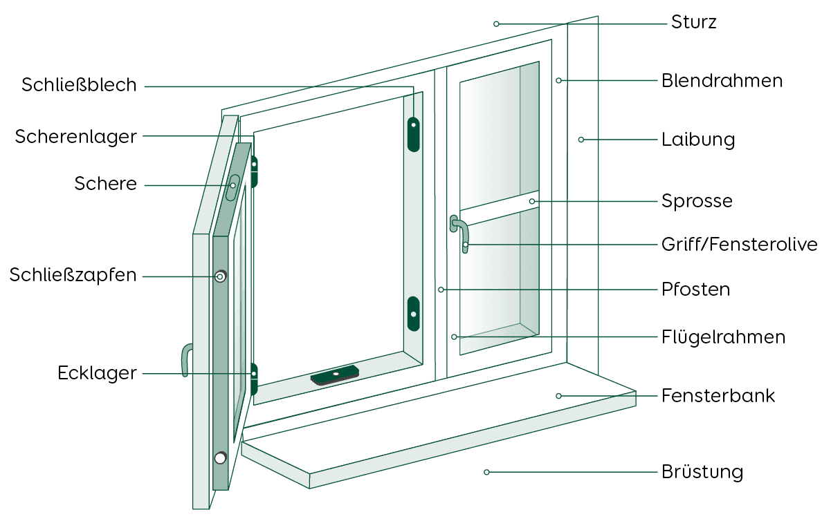 Fenster Aufbau Bauteile