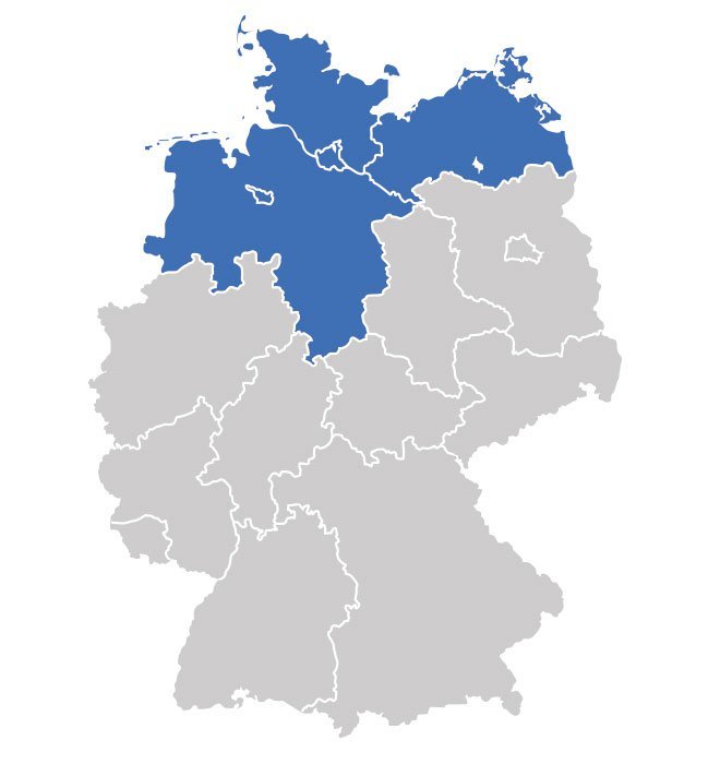Deutschlandkarte - Norden, Nordwest